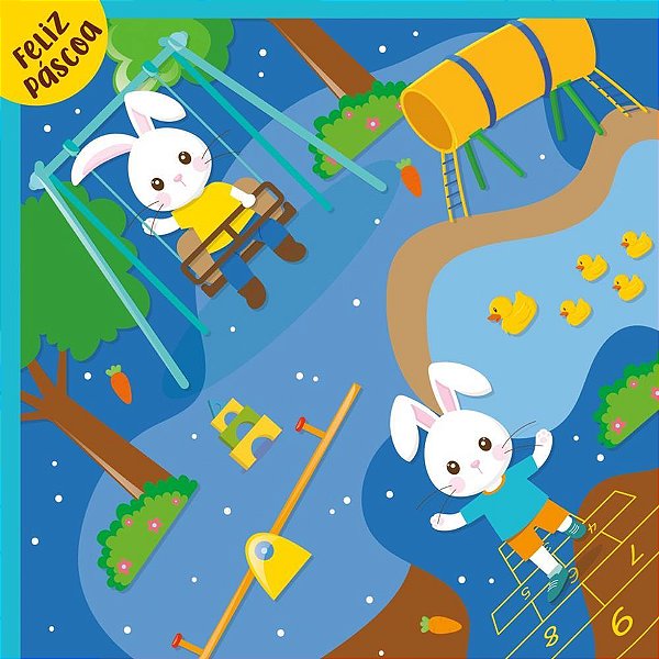 Embalagem para OVO de Páscoa 18X18CM Parquinho Azul Pacote com 25