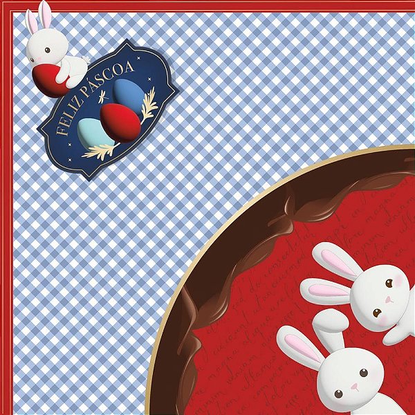 Embalagem para OVO de Páscoa 24X24CM Contos de Páscoa Azul Pacote com 25