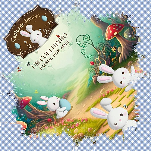 Embalagem P/OVO de Pascoa 44X44CM Contos de Pascoa Azul Pacote com 25