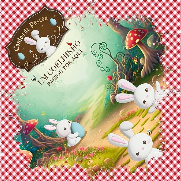 Embalagem para OVO de Páscoa 44X44CM Contos de Páscoa Vermelho Pacote com 25