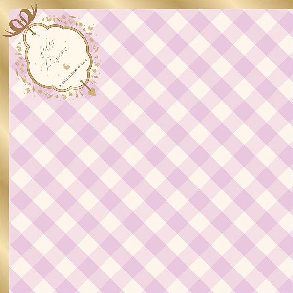 Embalagem para OVO de Páscoa 49X49CM Quinn Lilás e Ouro Pacote com 25