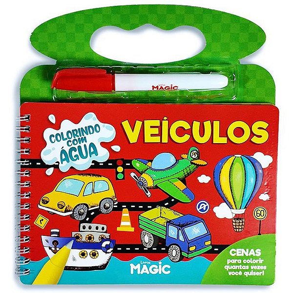 Livro Aquabook Veículos 5 Páginas 20X21CM