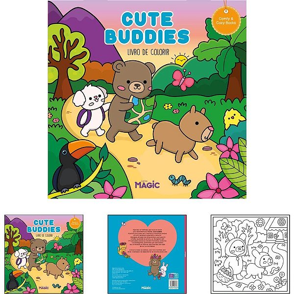 Livro de Colorir Bobbie Goods Cute Buddies 48 Páginas