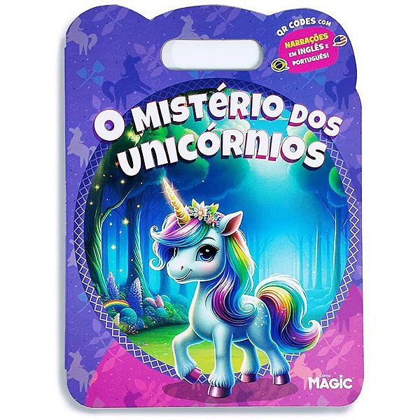 Livro Infantil Ilustrado Mistério dos Unicórnios Bilíngue