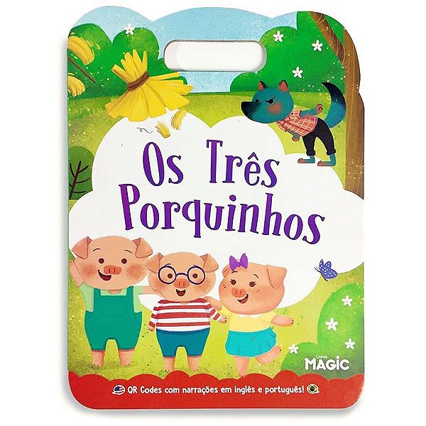 Livro Infantil Ilustrado os TRÊS Porquinhos Bilíngue
