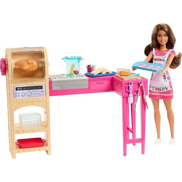 Barbie Family Teresa Cozinha e Cria com +20 Acessórios
