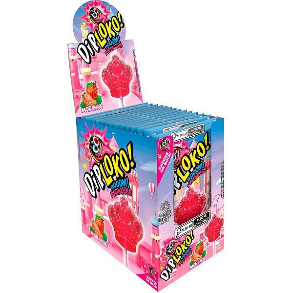 Doce DIP Loko Boom Princesas com Bala Explosiva Display com 15 Unidades