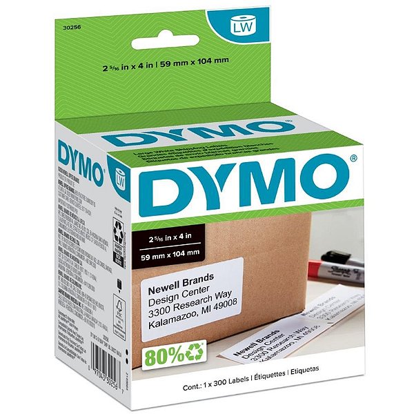 Etiqueta Adesiva Térmica DYMO LW 59MM X 104MM com 300 Unidades