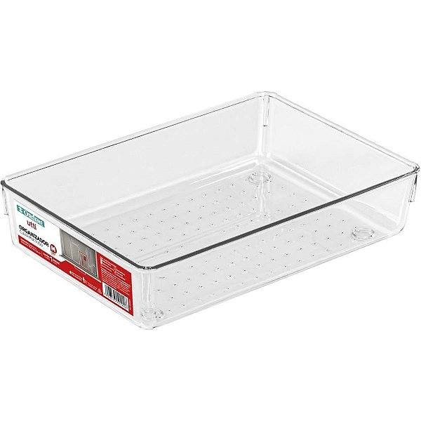 Pote Acrílico Hermético Ordene Clear Retangular M 15,6CM Multiuso