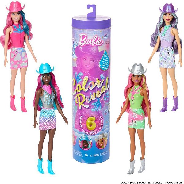 Barbie Reveal Color Série Disco Surpresa Shake – Caixa com 6 Bonecas e 8 Surpresas