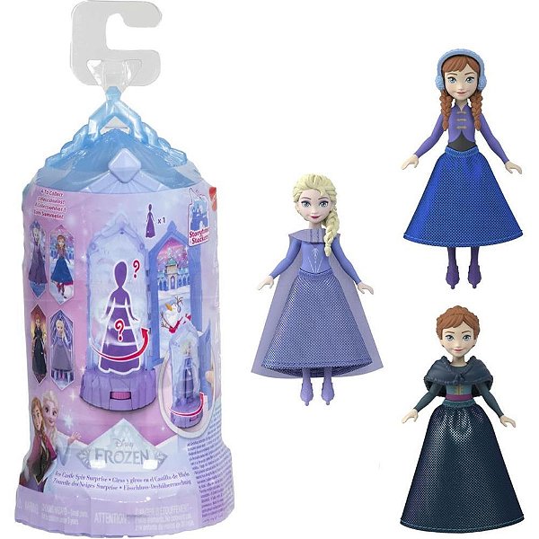 Boneca Disney Frozen Mini Reveal Giro Gelo com Castelo Surpresa