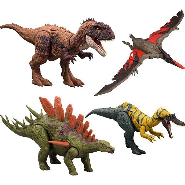 Boneco e Personagem Jurassic WORLD Rugido Selvagem com SONS e Ação de Ataque