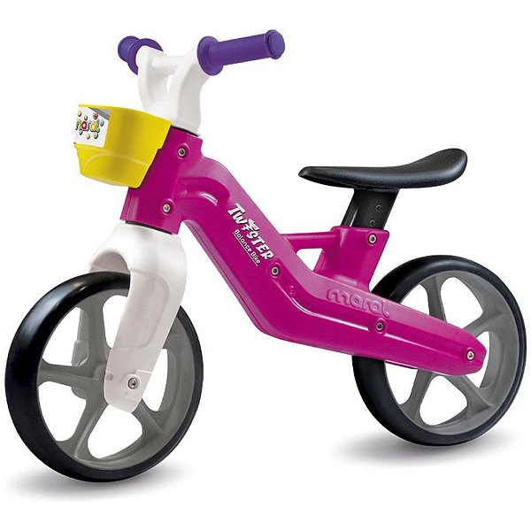 Bicicleta Infantil Balance Bike Rosa com Banco Ajustável