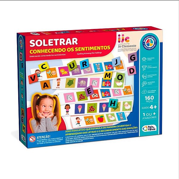 Brinquedo Pedagógico Soletrando - Conhecendo os Sentimentos