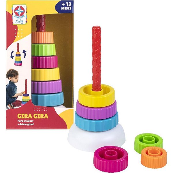Brinquedo para Bebê Gira Gira com 6 Rodas Coloridas