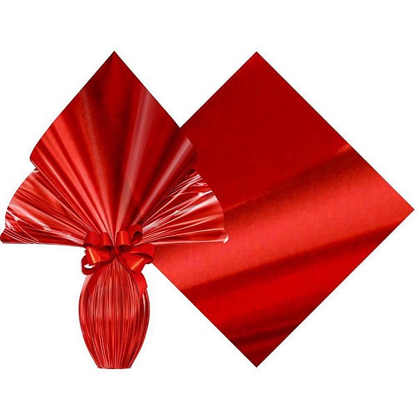Embalagem para OVO de Páscoa 34X34CM Vermelha Pacote com 25