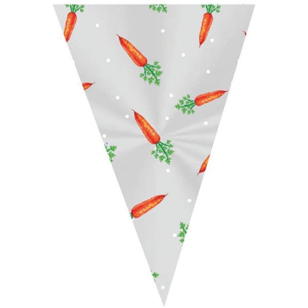 Embalagem para Trufa ou Cone 18X30CM Cenoura Pacote com 50