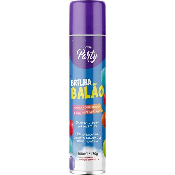 Spray Brilha Balão MY PARTY 300ML para Decoração de Festas