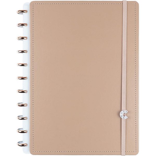 Caderno Inteligente Grande Cappuccino 80 Folhas com Discos Removíveis
