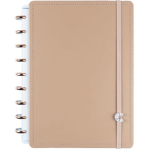 Caderno Inteligente Médio Cappuccino 80 Folhas com Discos Removíveis