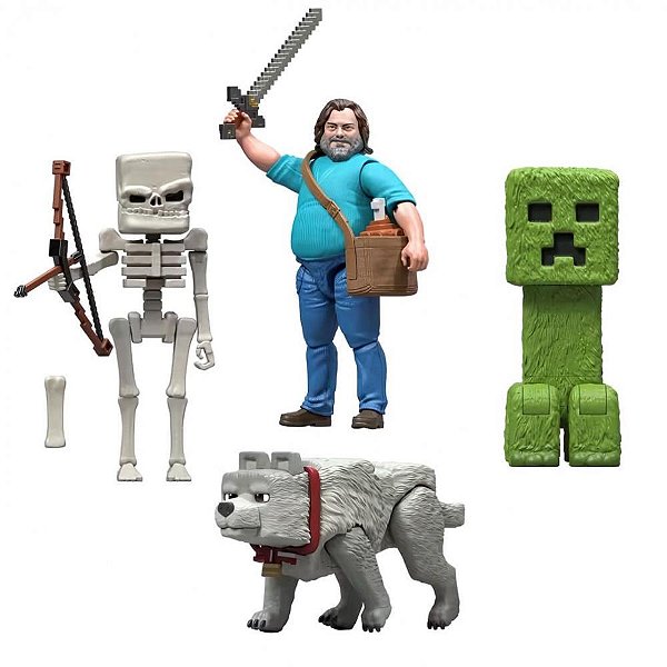 Boneco e Personagem Minecraft Filme 10CM com Acessórios e MOBS Articulados