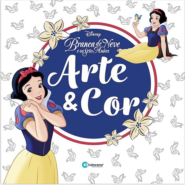 Livro Infantil de Colorir ARTE e COR Branca de Neve 39 Páginas