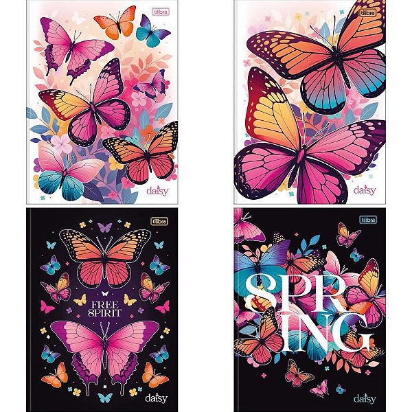 Caderno Brochurão Capa Dura Bloom 80 Folhas Pacote com 5