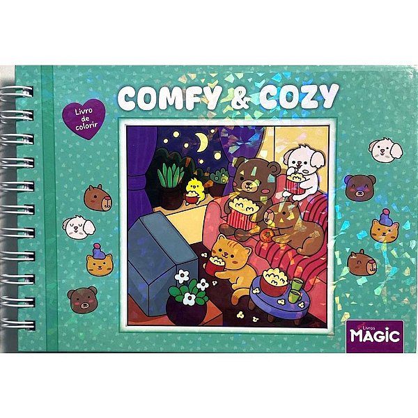 Livro de Colorir COMFY e COZY 96 Páginas com Espiral e Capa Dura