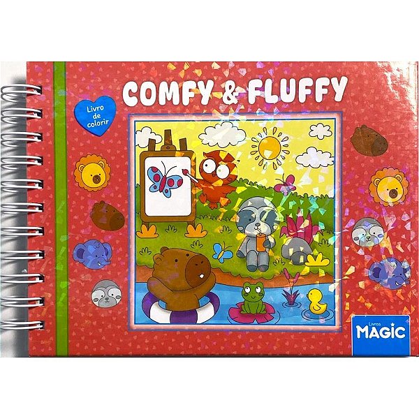 Livro de Colorir COMFY e FLUFFY 96 Páginas com Espiral e Capa Dura