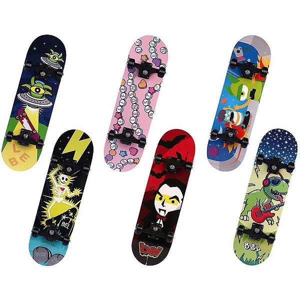 Skate Radical Iniciante Shape 6 Lâminas TRUCK 129MM Rodas 51MM Sortido