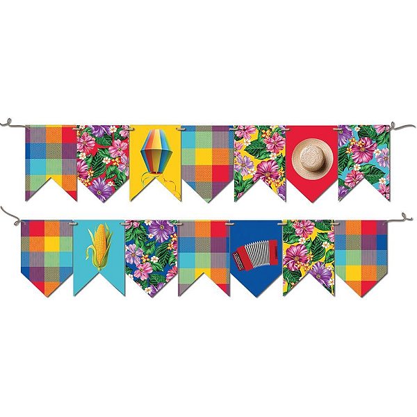 Faixa Decorativa de Bandeirinhas para Festa Junina