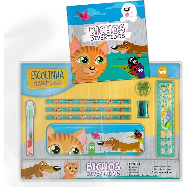 Livro de Atividades KIT Escolinha Bichos com Estojo