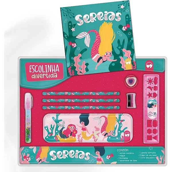 Livro de Atividades KIT Escolinha Sereias com Estojo