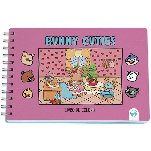 Livro de Colorir BUNNY Cuties 64 Páginas Capa Dura 150G 15X21CM