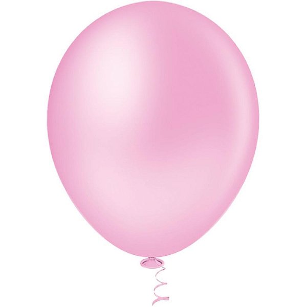 Balão 16 Polegadas Liso Rosa BABY Pacote com 12 Unidades