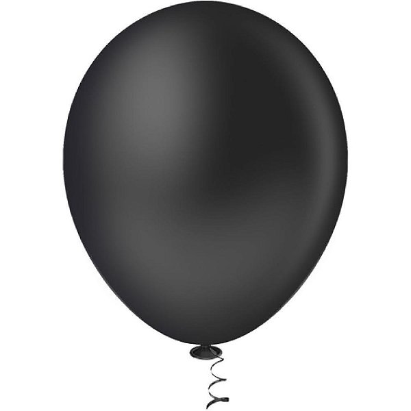 Balão 16 Polegadas Liso Preto Pacote com 12 Unidades