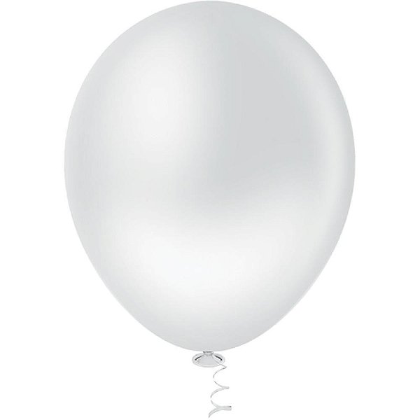 Balão 16 Polegadas Liso Branco Pacote com 12 Unidades