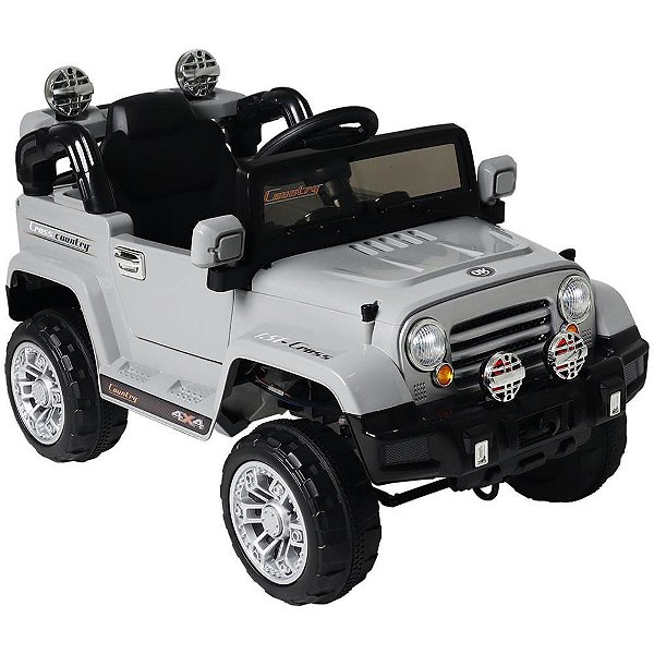 Veículo Elétrico Trilha com Controle Remoto 12V Cinza Infantil