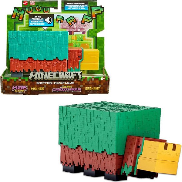 Boneco e Personagem Minecraft Vanilla Sniffer 21CM com SONS Autênticos