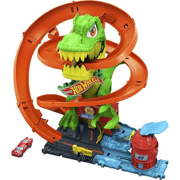 Hot Wheels Pista CITY Nêmesis T-REX e Quartel de Bombeiros