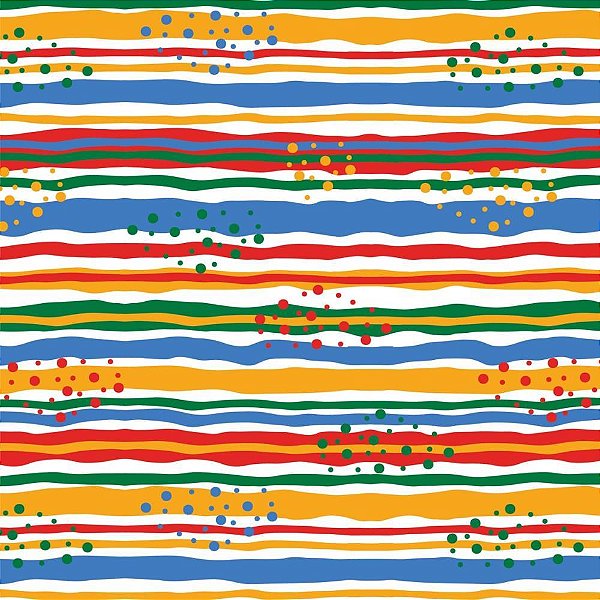 Papel de Presente Bobina Couchê 60CM MOD. 212 Listras Coloridas 100 Metros