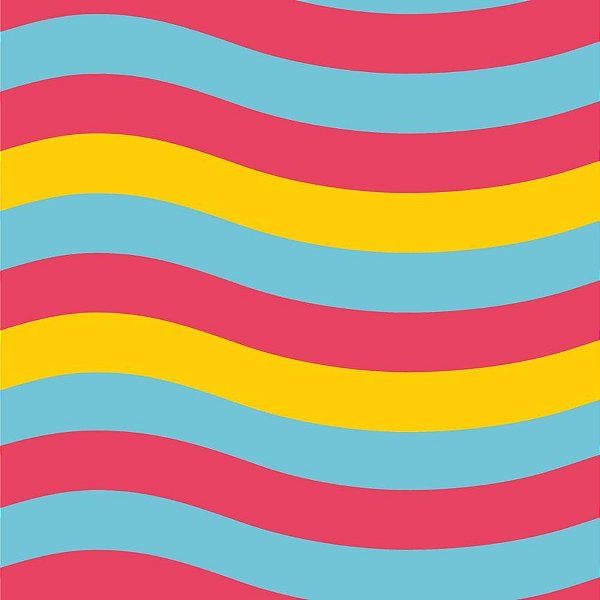 Papel de Presente Bobina Couchê 60CM Modelo 221 ONDAS Coloridas – 100 Metros