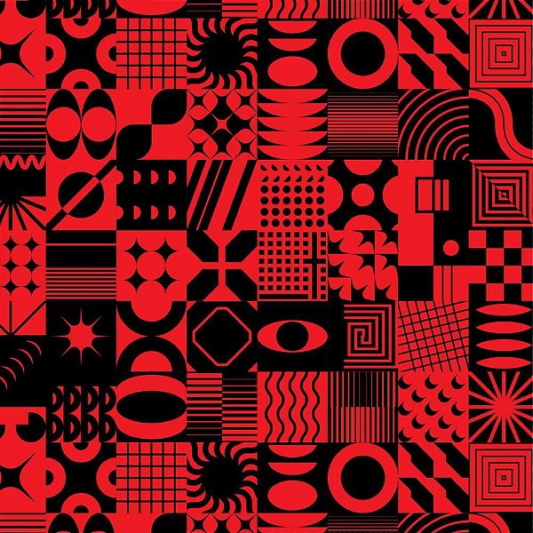 Papel de Presente Bobina Couchê 60CM MOD. 310 Abstrato Vermelho 100 Metros