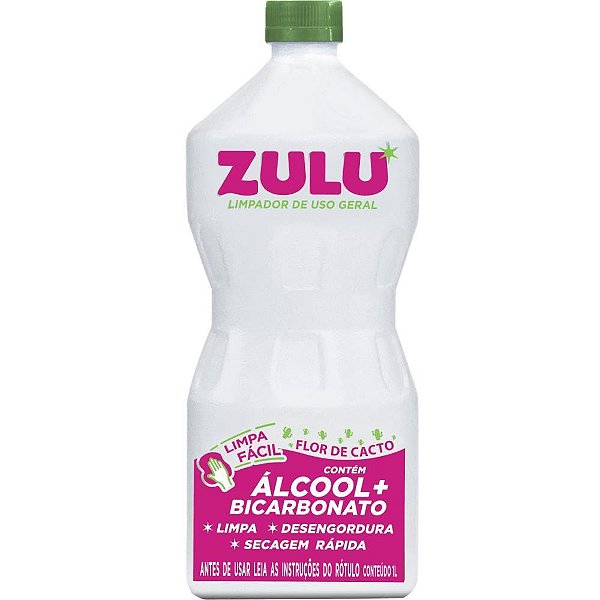 álcool Zulu FLOR de Cacto com Bica 1L Caixa com 12 Unidades