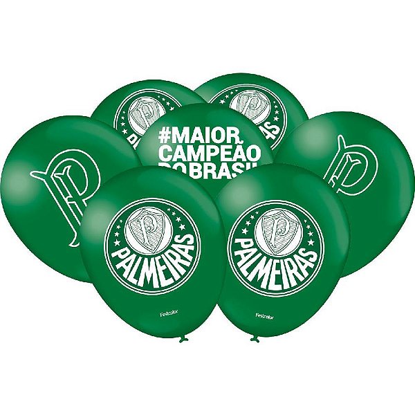 Balão 9 Polegadas Decorado Palmeiras 2023 Pacote com 25 Unidades