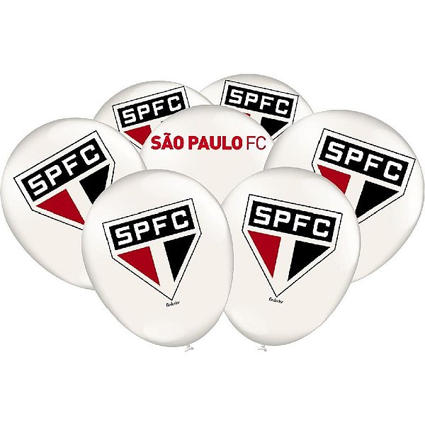 Balão 9 Decorado São Paulo Pacote com 25 Unidades