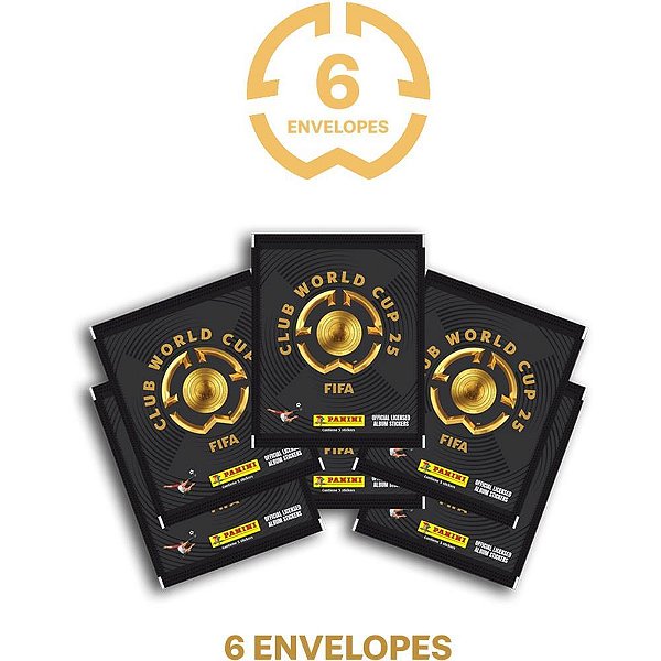 Figurinhas Mundial de Clubes 2025 Envelope com 05 – Pacote com 6 Envelopes