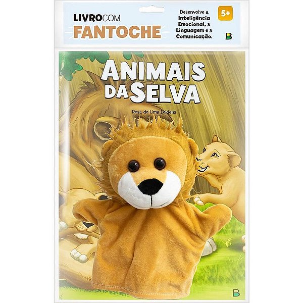 Livro Brinquedo Ilustrado com Fantoche Animais da Selva