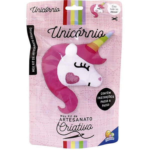 Livro Brinquedo Ilustrado KIT Artesanato Unicórnio com Materiais Inclusos
