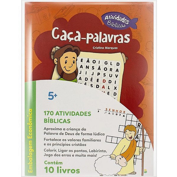 Livro de Atividades Bíblicas 20X27CM 16 Páginas Pacote com 10 Unidades